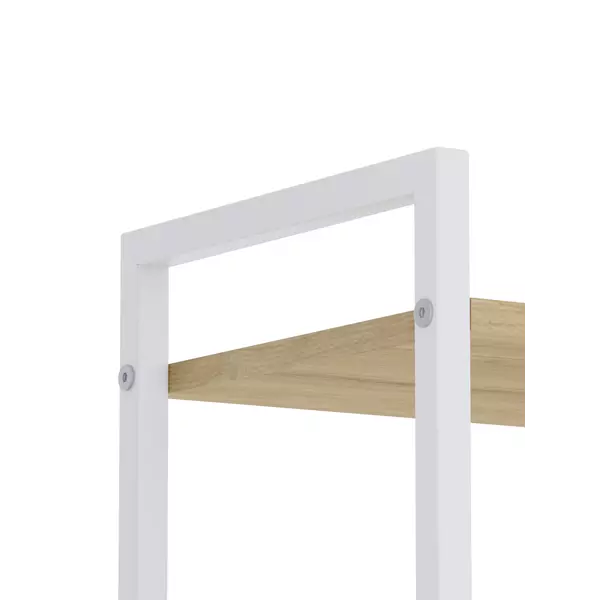 Металевий стелаж 90×80×40 білий-дуб артизан, 3 полиці ЛДСП, Лофтфото, зображення 3