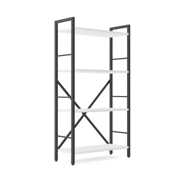 Металевий стелаж 110×60×24 антрацит-білий сніг, 4 полиці ЛДСП, Лофтфото, зображення 2