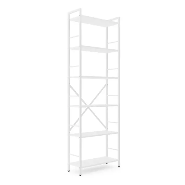 Металевий стелаж 180×60×24 білий-білий сніг, 6 полиць ЛДСП, Лофтфото, зображення 2
