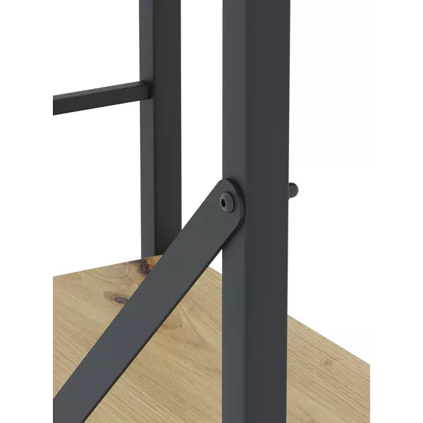 Металевий стелаж 90×80×40 антрацит-дуб артизан, 3 полиці ЛДСП, Лофтфото, зображення 4