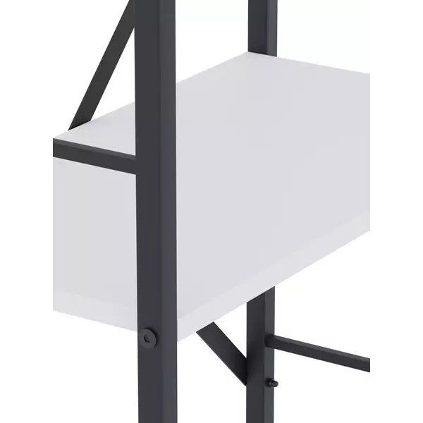 Металевий стелаж 90×60×24 антрацит-білий сніг, 3 полиці ЛДСП, Лофтфото, зображення 5