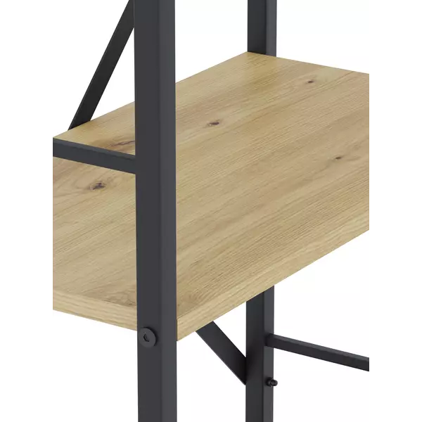Металевий стелаж 90×80×40 антрацит-дуб артизан, 3 полиці ЛДСП, Лофтфото, зображення 5