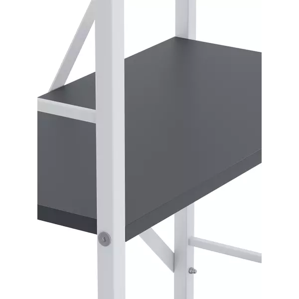 Металевий стелаж 90×60×24 білий-антрацит, 3 полиці ЛДСП, Лофтфото, зображення 5