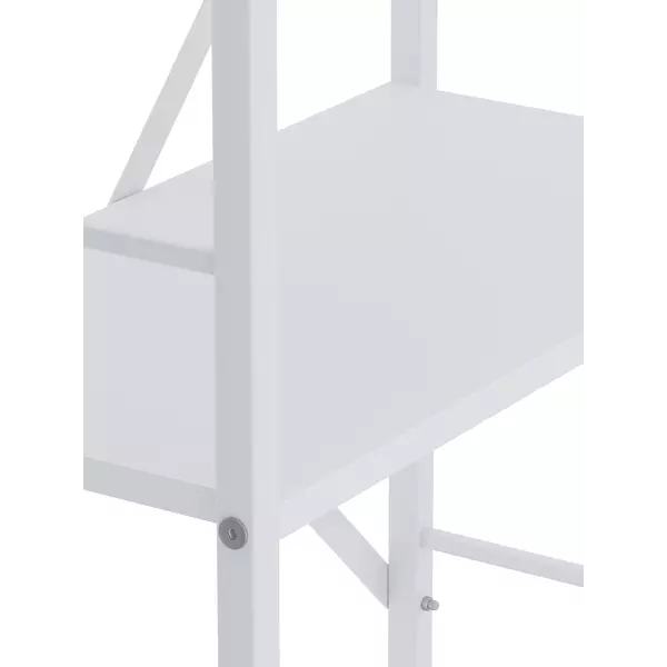 Металевий стелаж 90×80×40 білий-білий сніг, 3 полиці ЛДСП, Лофтфото, зображення 5