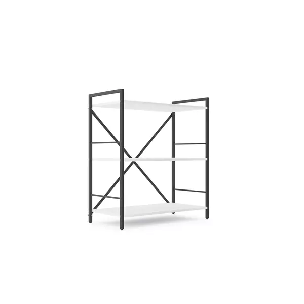 Металевий стелаж 90×60×24 антрацит-білий сніг, 3 полиці ЛДСП, Лофтфото, зображення 2