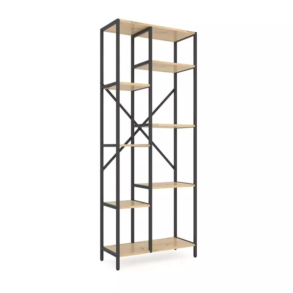 Стелаж Лофт Каскад 1780х700х300 Меткас, 35 кг/полицю, 7 полиць, ЛДСП, антрацит-дуб артизанфото