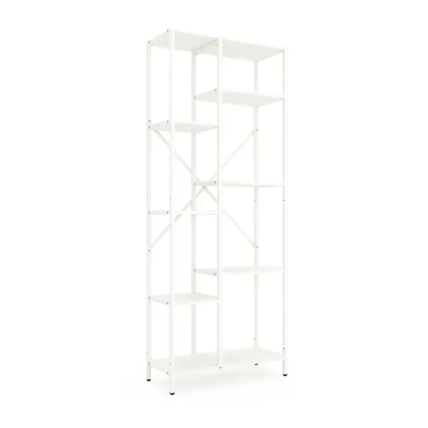Стелаж Лофт Каскад 1780х700х300 Меткас, 35 кг/полицю, 7 полиць, ЛДСП, білий-білий снігфото