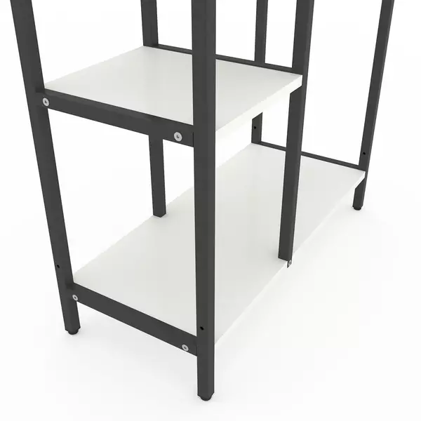 Стелаж Лофт Каскад 1090х700х300 Меткас, 35 кг/полицю, 5 полиць, ЛДСП, антрацит-білий снігфото, зображення 3