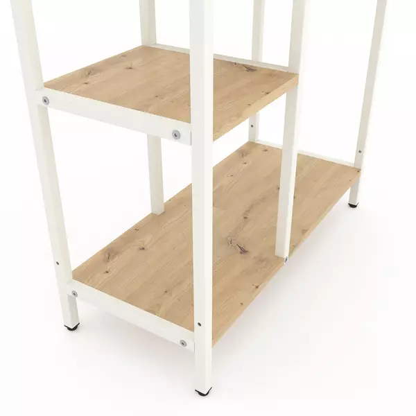 Стелаж Лофт Каскад 1090х700х300 Меткас, 35 кг/полицю, 5 полиць, ЛДСП, білий-дуб артизанфото, зображення 3