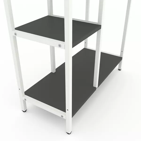 Стелаж Лофт Каскад 1090х700х300 Меткас, 35 кг/полицю, 5 полиць, ЛДСП, білий-антрацитфото, зображення 3