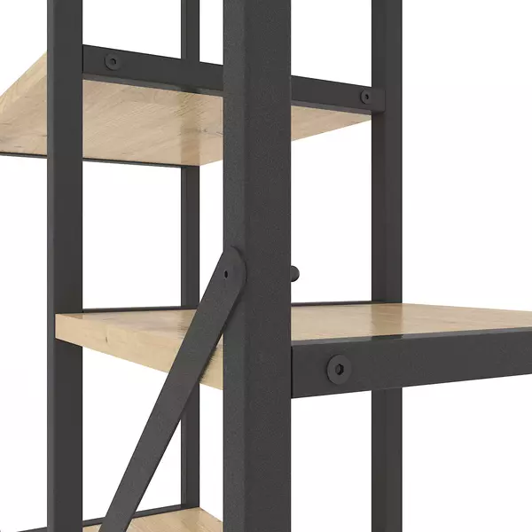 Стелаж Лофт Каскад 1090х700х300 Меткас, 35 кг/полицю, 5 полиць, ЛДСП, антрацит-дуб артизанфото, зображення 4