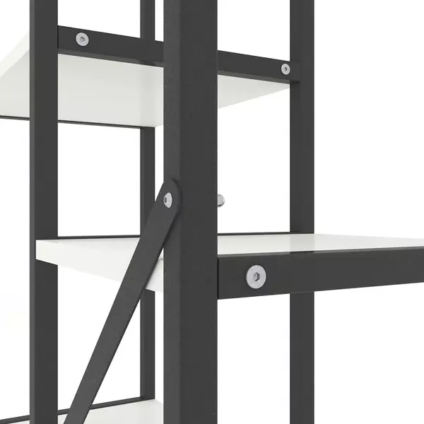 Стелаж Лофт Каскад 1780х700х300 Меткас, 35 кг/полицю, 7 полиць, ЛДСП, антрацит-білий снігфото, зображення 4