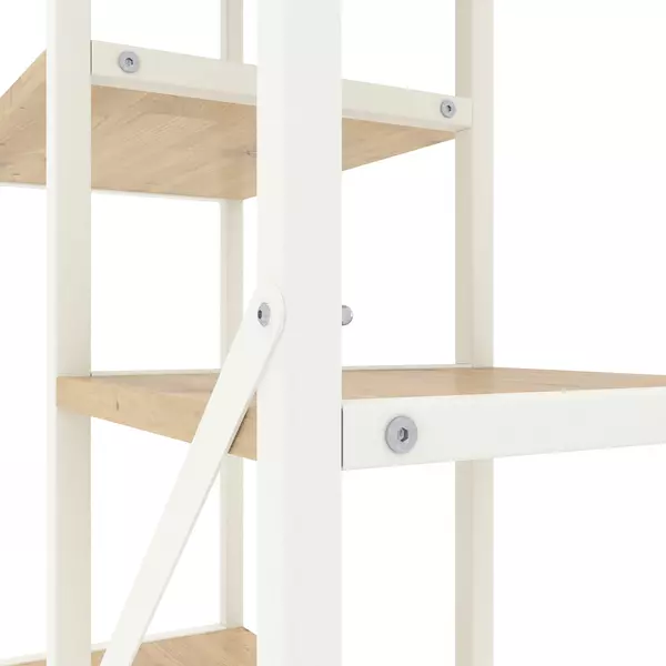 Стелаж Лофт Каскад 1090х700х300 Меткас, 35 кг/полицю, 5 полиць, ЛДСП, білий-дуб артизанфото, зображення 4